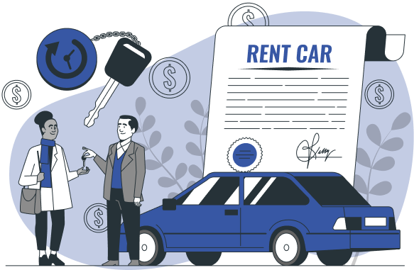 Rent Car Illustration